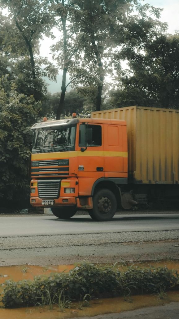 Cargo truck in transit