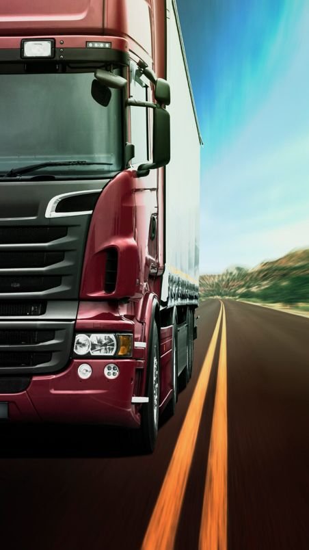 Lorry on the open road
